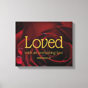 Christian Bible Verse LOVED Valentine Day Canvastryck