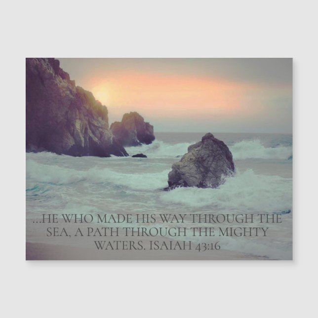 Christian Bible Verse Ocean Sunset Rocky Seashore (Framsida)