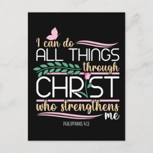 Christian Bible Verse Philippians 4:13 Helg Vykort