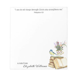 Christian Bible Verse Philippians Watercolor Bokar Anteckningsblock