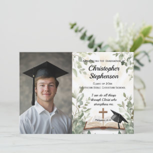 Christian Bible Verse Photo Studenten Inbjudningar