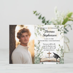 Christian Bible Verse Photo Studenten Inbjudningar