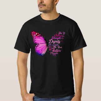Christian Bible Verse Proverbs 31 25 Butterfly Hon T Shirt