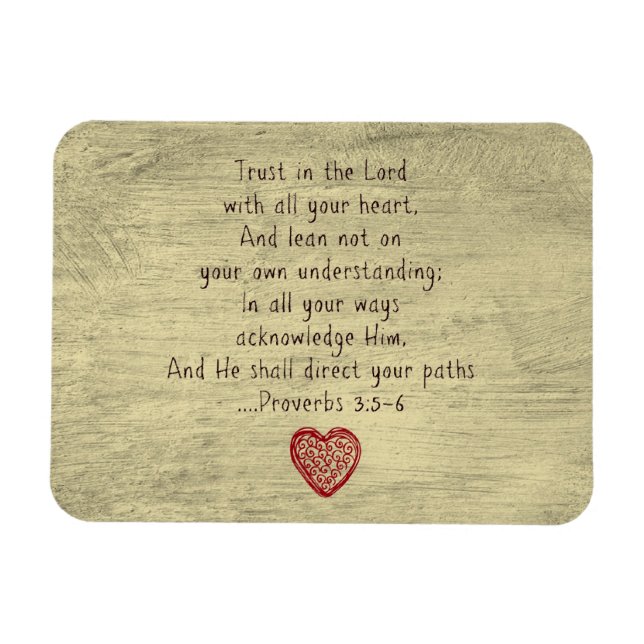 Christian Bible Verse Proverbs 3:5-6 Magnet (Horisontell)
