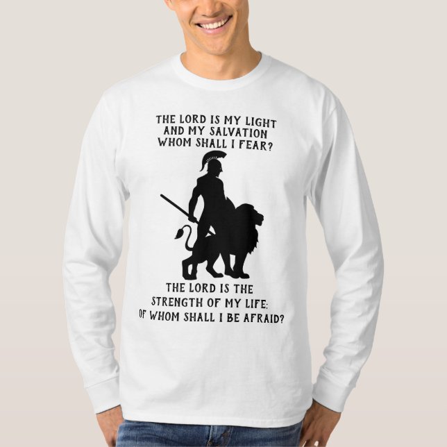 Christian Bible Verse Psalm 27 T Shirt (Framsida)