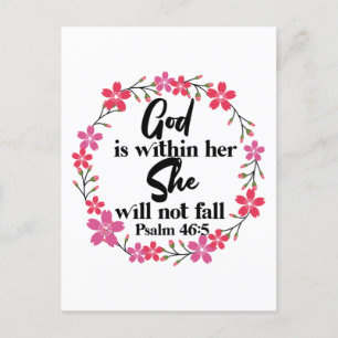 Christian Bible Verse Psalm 46:5 Flower Helg Vykort