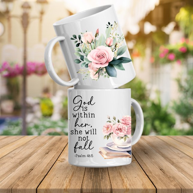 Christian Bible Verse Psalms Coffee Mug Kaffemugg (Bible Verse Floral Mugs)