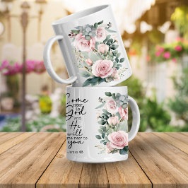 Christian Bible Verse Psalms Floral Coffee Mug Kaffemugg