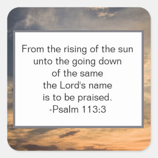 Christian Bible Verse Psalms Fyrkantigt Klistermärke