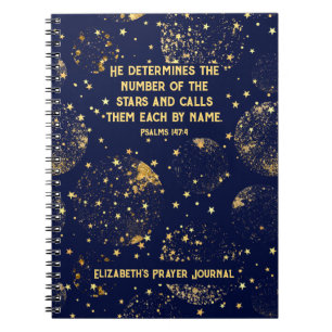 Christian Bible Verse Quote Celestial Stars Namn Anteckningsbok