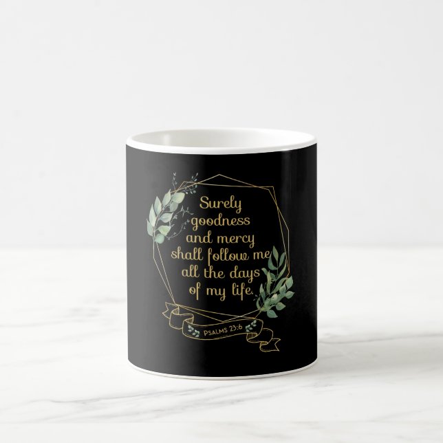 Christian Bible Verse Quote Psalm 23 6 Kaffemugg (Center)