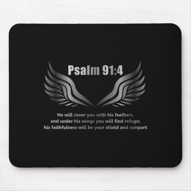 Christian Bible Verse Quote Psalm 91 4 Design On T Musmatta (Framsidan)