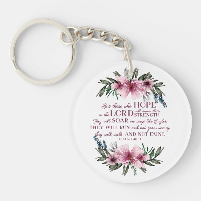 Christian Bible Verse Rosa Blommigt Personal Messa (Framsidan)