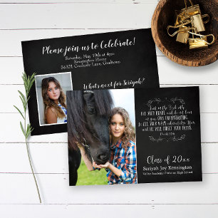Christian Bible Verse Rustic Studenten Photo Inbjudningar