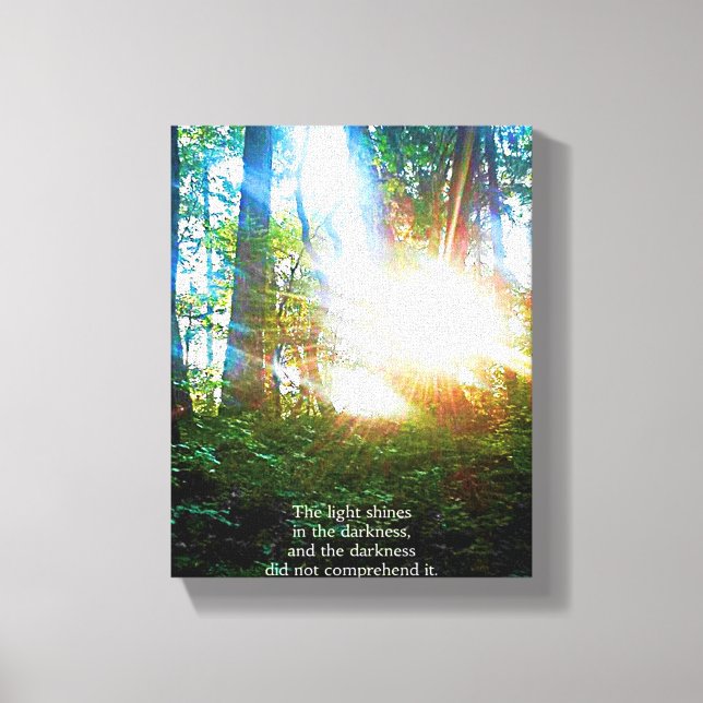 Christian Bible Verse Scripture Forest Creationart Canvastryck (Framsida)