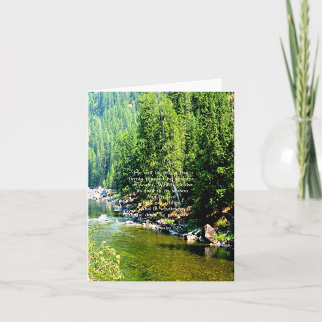Christian Bible Verse Scripture Forest Kort (Framsida)