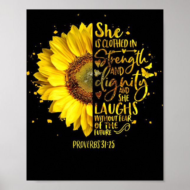 Christian Bible Verse Scripture Religiösa Poster (Framsidan)