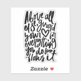 Christian Bible Verse Sticker - Proverbs 4 23 Klistermärken