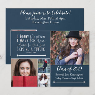 Christian Bible Verse Studenten Photo Collage Inbjudningar