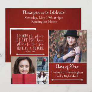 Christian Bible Verse Studenten Photo Collage Inbjudningar