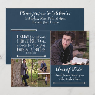 Christian Bible Verse Studenten Photo Collage Inbjudningar