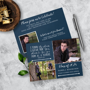 Christian Bible Verse Studenten Photo Collage Inbjudningar