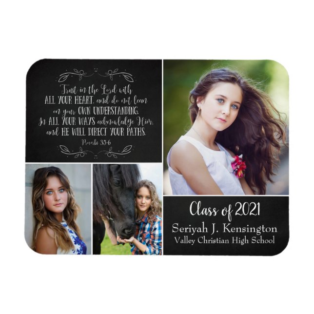 Christian Bible Verse Studenten Photo Collage Magnet (Horisontell)