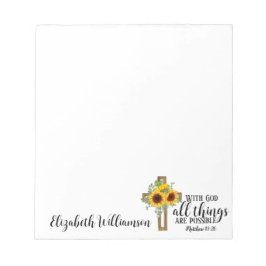 Christian Bible Verse Sunblommblommor Kor Namn Anteckningsblock