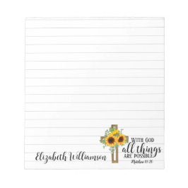 Christian Bible Verse Sunblommblommor Kor Namn Lin Anteckningsblock