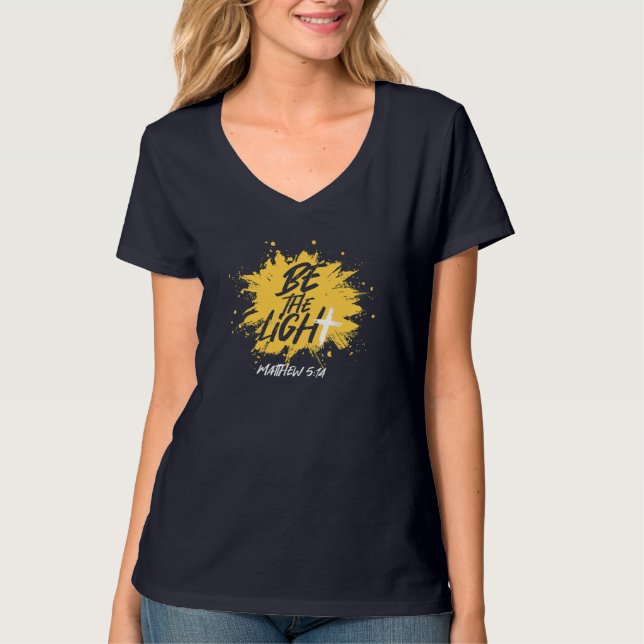 Christian Bible Verse the Light Matthew 514 T Shirt (Framsida)
