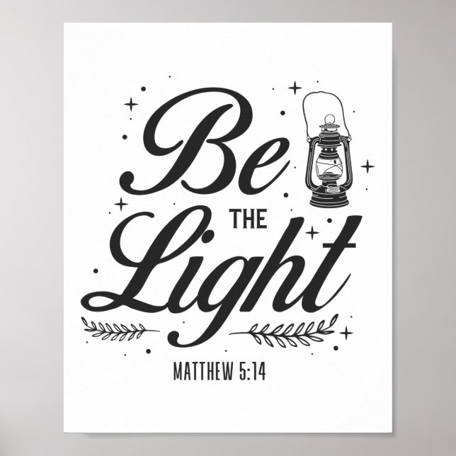 Christian Bible Verse the Light Matthew 5:14 Poster (Framsidan)
