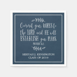 Christian Bible Verse Typography Blue Studenten Pappersservett