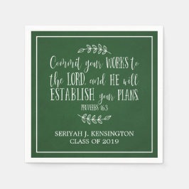 Christian Bible Verse Typography Grönt Studenten Pappersservett