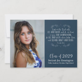 Christian Bible Verse Typography Studenten Photo Inbjudningar