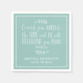 Christian Bible Verse Typography Teal Studenten Pappersservett