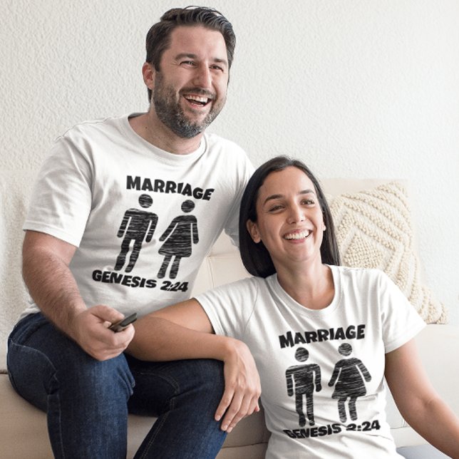 CHRISTIAN BIBLICAL GIFTERMÅL GENESIS 2:24 T-SHIRTS (Skapare uppladdad)