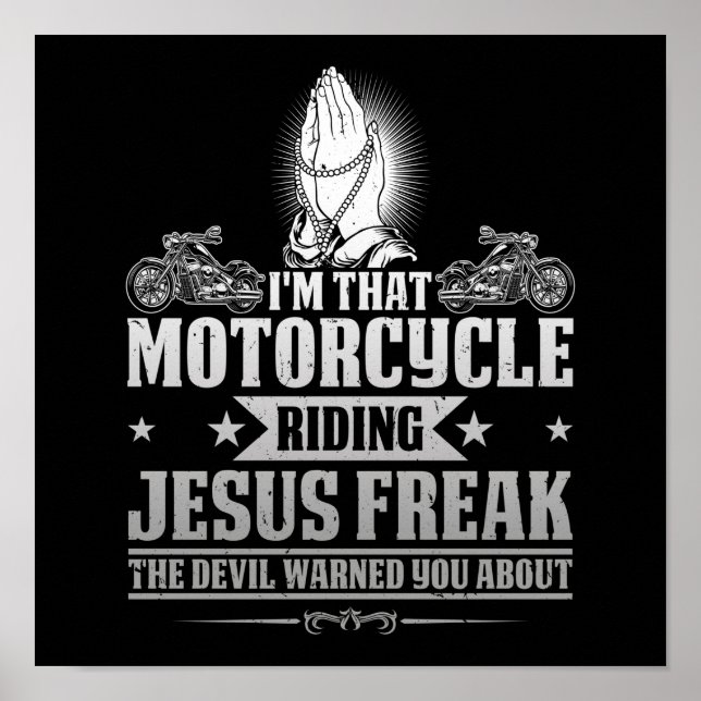 Christian Biker jag är motorcykel Riding Jesus Poster (Framsidan)