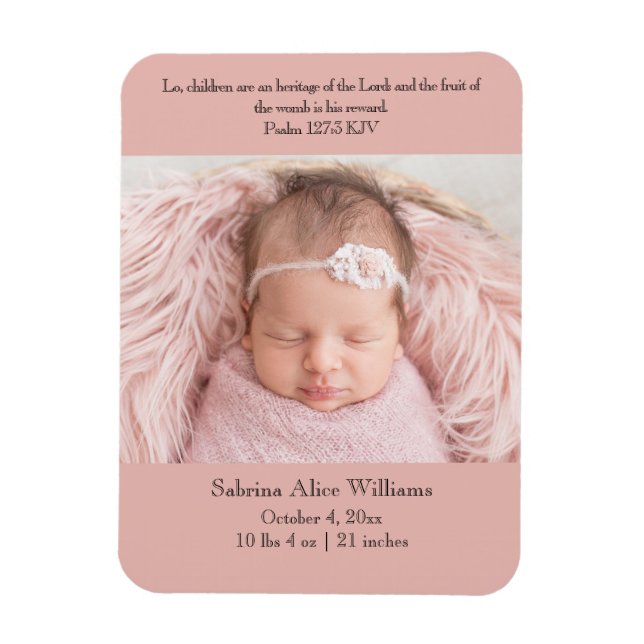 Christian Bironcement Card - Rosa & svart Magnet (Vertikal)