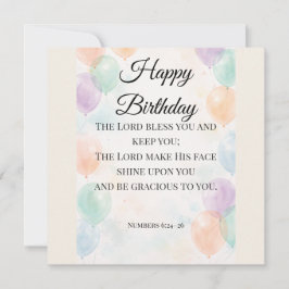Christian Birthday Flat Card – Numbers 6:24–26 Julkort