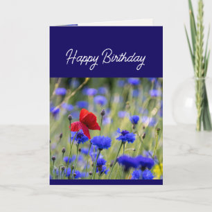 Christian Birthday Vild Blomsterträdgård Blommigt Helgkort