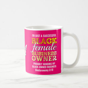 Christian BLACK FEMALE BUSINESS OWNER Monogram Kaffemugg