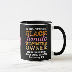 Christian BLACK FEMALE BUSINESS OWNER Monogram Mugg