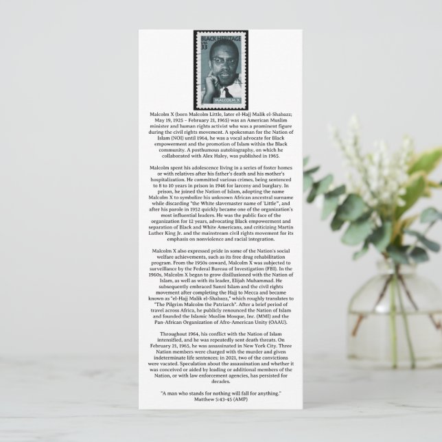 Christian Black History Card (Stående Fram)