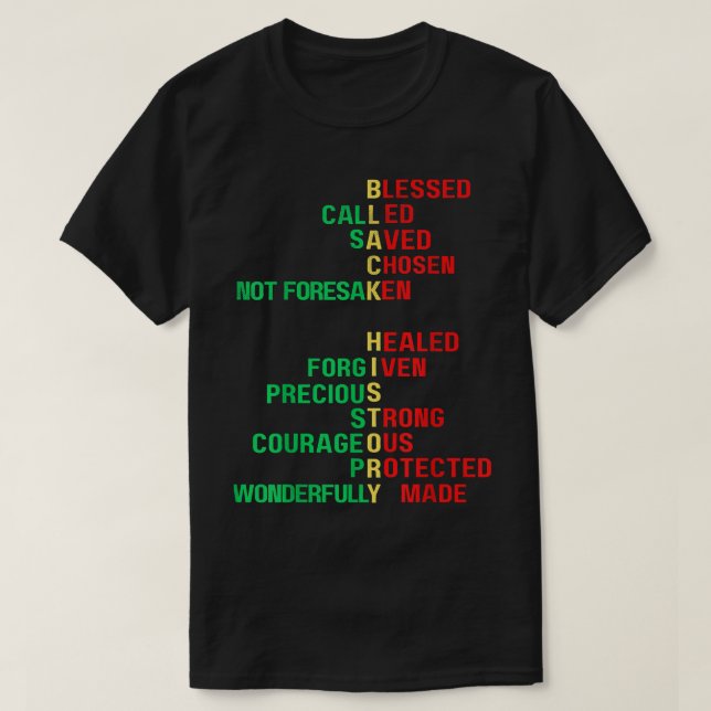 Christian Black History Melanin Church Men Women B T Shirt (Design framsida)