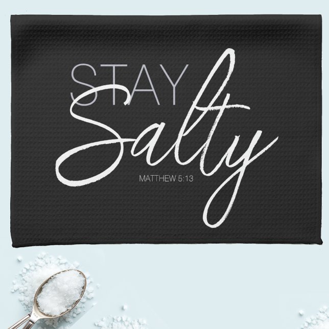 Christian Black Modern Stanna Salty Typography Kökshandduk (Skapare uppladdad)