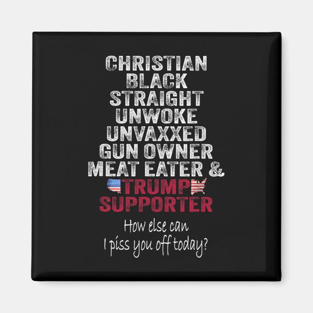 Christian Black Rak Trump Supporter Unalert UN Magnet (Framsidan)