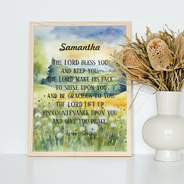 Christian Blating Scripture Watercolor Nature Poster