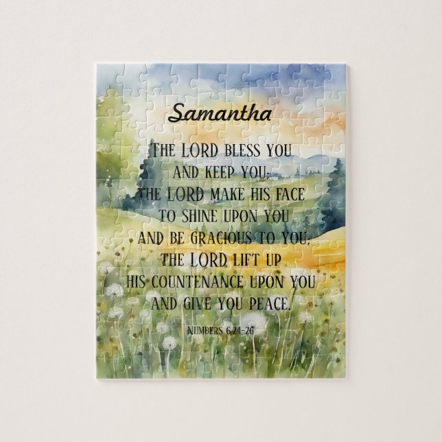 Christian Blating Scripture Watercolor Nature Pussel (Vertikal)