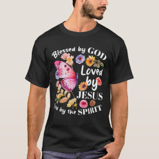 Christian Bled av Gud Loved av Jesus Blommigt men T Shirt