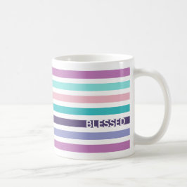 Christian BLESSED Modern Pastel Stripe Kaffemugg